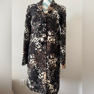 Mulberry Black and Brown Patterned Long Sleeve Coat